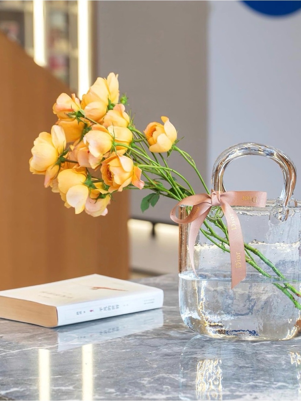 Clear Glass Purse Vase